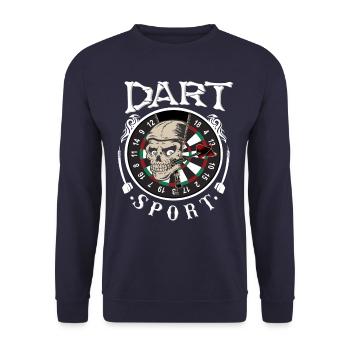 Dart Sport Darts Spruch - Unisex Pullover - Navy - Vorne - Alina (178cm) & Michal (187cm)