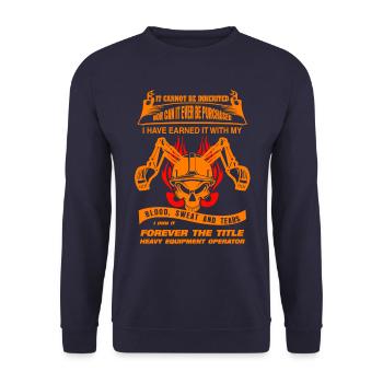 Excavator excavator driver - Unisex Sweatshirt - navy - Front - Alina (178cm) & Michal (187cm)