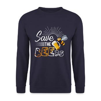 Beer Bee Say Cool Gift - Unisex Sweatshirt - navy - Front - Alina (178cm) & Michal (187cm)