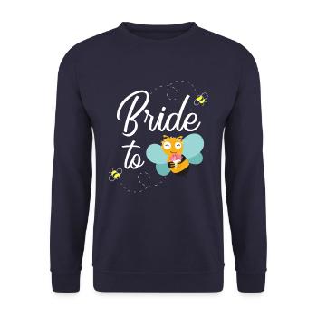 Bride to Bee Biene Imker Hochzeit Braut Geschenk - Unisex Pullover - Navy - Vorne - Alina (178cm) & Michal (187cm)