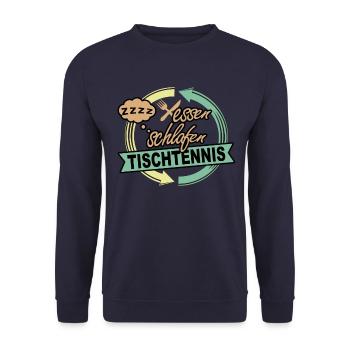 Tischtennis Tischtennisspieler Geschenk - Unisex Pullover - Navy - Vorne - Alina (178cm) & Michal (187cm)