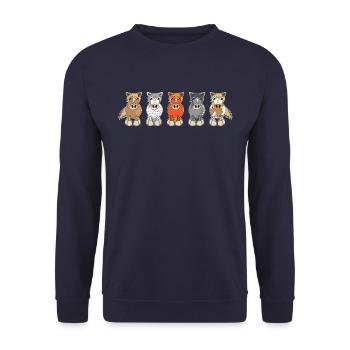 Pferde Pferd lustig Geschenk - Unisex Pullover - Navy - Vorne - Alina (178cm) & Michal (187cm)