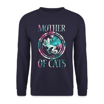 Cats Mother Mother of cats cat - Unisex Sweatshirt - navy - Front - Alina (178cm) & Michal (187cm)