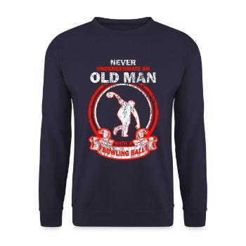 Bowling Bowling Vieil homme disant - Sweat-shirt Unisexe - marine - Devant - Alina (178cm) & Michal (187cm)
