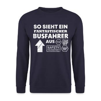 Bus driver funny saying - Unisex Sweatshirt - navy - Front - Alina (178cm) & Michal (187cm)