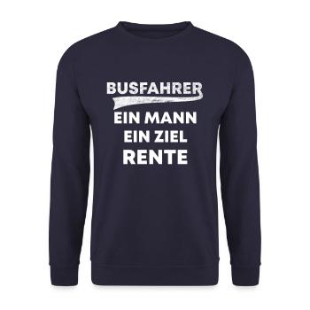 Bus driver a destination pension pensioner bus saying - Unisex Sweatshirt - navy - Front - Alina (178cm) & Michal (187cm)