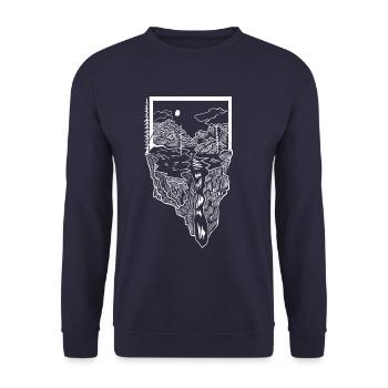 mountains camping camping hiking gift - Unisex Sweatshirt - navy - Front - Alina (178cm) & Michal (187cm)
