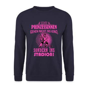 Eishockey eishockeyspielerin spruch geschenk - Unisex Pullover - Navy - Vorne - Alina (178cm) & Michal (187cm)