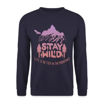 Hiking forest mountains - Unisex Sweatshirt - navy - Front - Alina (178cm) & Michal (187cm)
