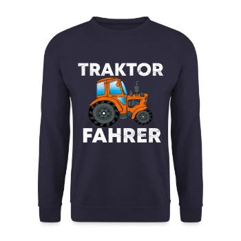 TRACTEURS TRACTEURS - Sweat-shirt Unisexe - marine - Devant - Alina (178cm) & Michal (187cm)