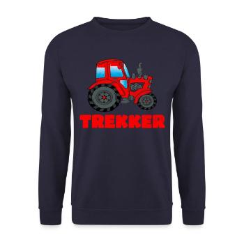 Trekker Traktor Traktoren Spruch Geschenk - Unisex Pullover - Navy - Vorne - Alina (178cm) & Michal (187cm)