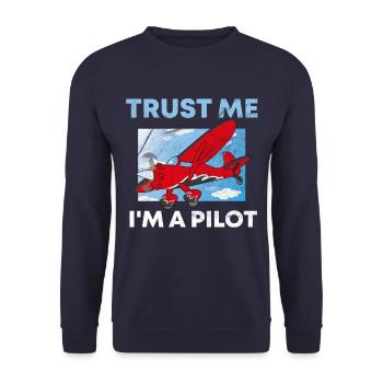Crois-moi, je suis pilote de proverbe - Sweat-shirt Unisexe - marine - Devant - Alina (178cm) & Michal (187cm)