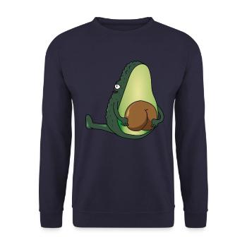 Funny Avocado Gift T-Shirt - Unisex Sweatshirt - navy - Front - Alina (178cm) & Michal (187cm)