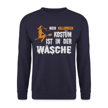 Mein Halloween Kostüm ist in der Wäsche - Unisex Pullover - Navy - Vorne - Alina (178cm) & Michal (187cm)