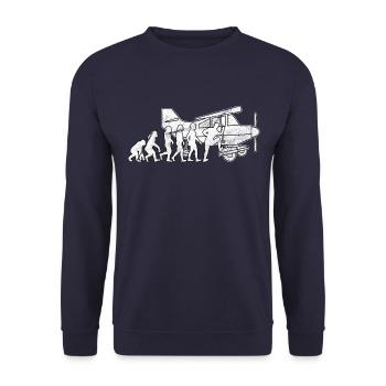 Avion pilote - Sweat-shirt Unisexe - marine - Devant - Alina (178cm) & Michal (187cm)