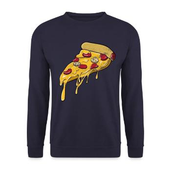 pizza - Sweat-shirt Unisexe - marine - Devant - Alina (178cm) & Michal (187cm)