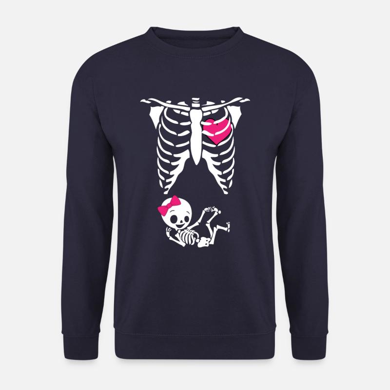 Squelette de la mère Halloween Bébé enceinte - Sweat-shirt Unisexe - marine