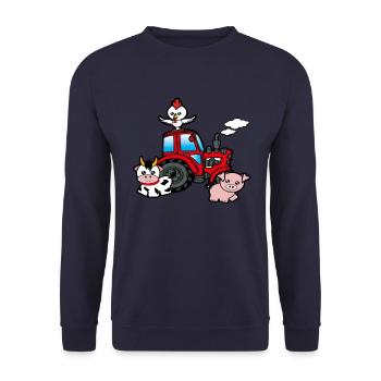 Tractor Tractors Gift Farm - Unisex Sweatshirt - navy - Front - Alina (178cm) & Michal (187cm)