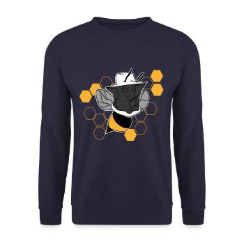 Beekeeper bee - Unisex Sweatshirt - navy - Front - Alina (178cm) & Michal (187cm)