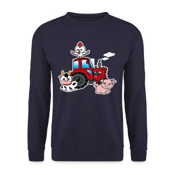 Tractor farm - Unisex Sweatshirt - navy - Front - Alina (178cm) & Michal (187cm)