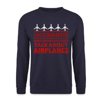 Pilote d'avion - Sweat-shirt Unisexe - marine - Devant - Alina (178cm) & Michal (187cm)
