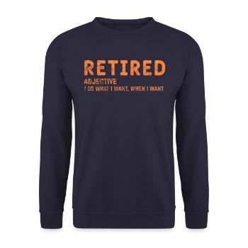 Pension pensioner gift - Sweat-shirt Unisexe - marine - Devant - Alina (178cm) & Michal (187cm)