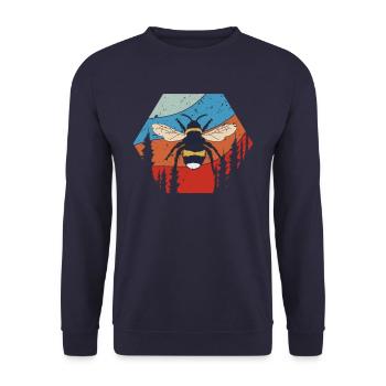 Imker Biene - Unisex Pullover - Navy - Vorne - Alina (178cm) & Michal (187cm)
