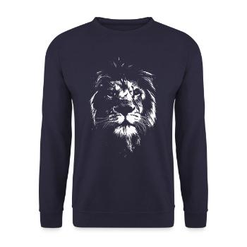 Lion lion face - Sweat-shirt Unisexe - marine - Devant - Alina (178cm) & Michal (187cm)