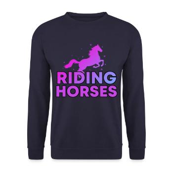 Équitation - Sweat-shirt Unisexe - marine - Devant - Alina (178cm) & Michal (187cm)