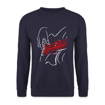 Guitar gift guitarist guitars - Unisex Sweatshirt - navy - Front - Alina (178cm) & Michal (187cm)