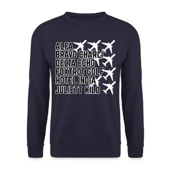 Pilot pilot alphabet - Unisex Sweatshirt - navy - Front - Alina (178cm) & Michal (187cm)