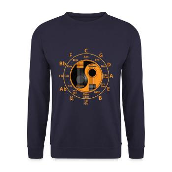 Gitarre Quintenzirkel Akkorde Geschenk - Unisex Pullover - Navy - Vorne - Alina (178cm) & Michal (187cm)