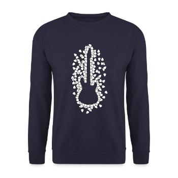 Guitar plectrum guitarist - Unisex Sweatshirt - navy - Front - Alina (178cm) & Michal (187cm)