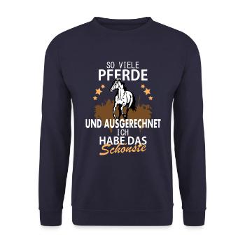 Pferde Spruch - Unisex Pullover - Navy - Vorne - Alina (178cm) & Michal (187cm)