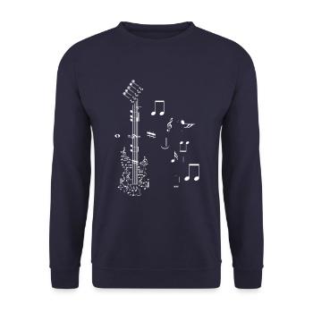 Cadeau de guitare - Sweat-shirt Unisexe - marine - Devant - Alina (178cm) & Michal (187cm)