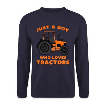 Traktor Jungen Traktoren Spruch Geschenk - Unisex Pullover - Navy - Vorne - Alina (178cm) & Michal (187cm)