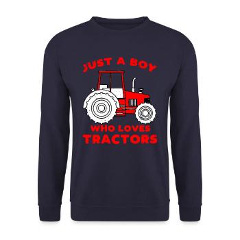 Seulement un garçon qui aime les tracteurs - Sweat-shirt Unisexe - marine - Devant - Alina (178cm) & Michal (187cm)