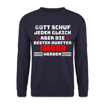 Imker Bienen Spruch - Unisex Pullover - Navy - Vorne - Alina (178cm) & Michal (187cm)