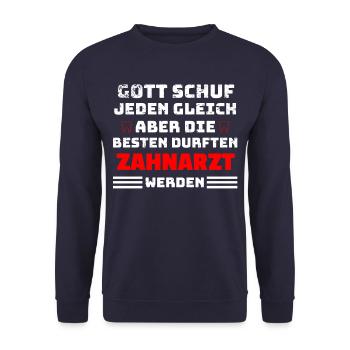 Zahnarzt Spruch - Unisex Pullover - Navy - Vorne - Alina (178cm) & Michal (187cm)