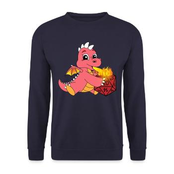 Cube dice game Dragon - Unisex Sweatshirt - navy - Front - Alina (178cm) & Michal (187cm)