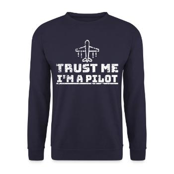pilot - Unisex Sweatshirt - navy - Front - Alina (178cm) & Michal (187cm)