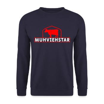 Muhviehstar Kühe Landwirt Kuh Geschenk - Unisex Pullover - Navy - Vorne - Alina (178cm) & Michal (187cm)