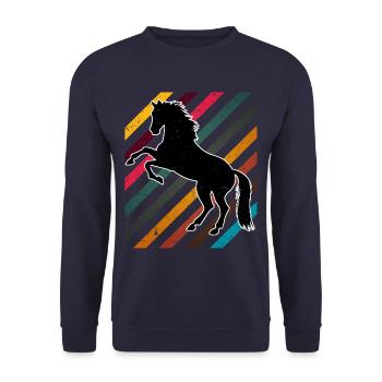 Chevaux de cheval Vintage - Sweat-shirt Unisexe - marine - Devant - Alina (178cm) & Michal (187cm)
