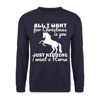 Christmas horse saying - Unisex Sweatshirt - navy - Front - Alina (178cm) & Michal (187cm)