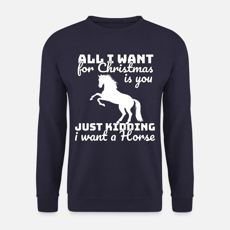 Weihnachten Pferde Spruch - Unisex Pullover - Navy