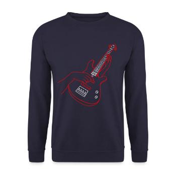 Guitar Guitar Player - Unisex Sweatshirt - navy - Front - Alina (178cm) & Michal (187cm)