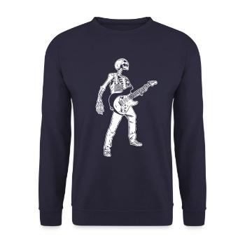 Skeleton guitar guitar player - Unisex Sweatshirt - navy - Front - Alina (178cm) & Michal (187cm)