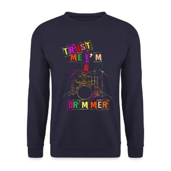 TAMBOURS - Sweat-shirt Unisexe - marine - Devant - Alina (178cm) & Michal (187cm)