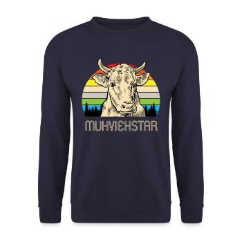 Éleveur de vaches vache Muhviehstar - Sweat-shirt Unisexe - marine - Devant - Alina (178cm) & Michal (187cm)