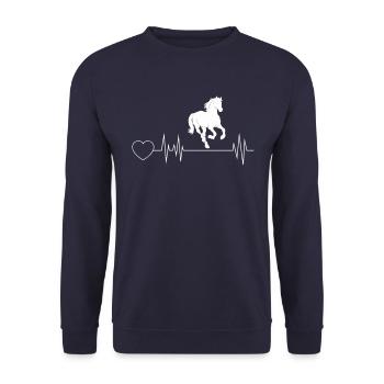 Horses heartbeat - Unisex Sweatshirt - navy - Front - Alina (178cm) & Michal (187cm)